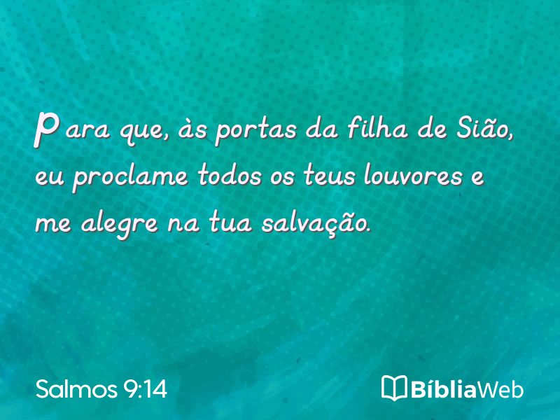 Salmos 9:14 em imagem para compartilhar