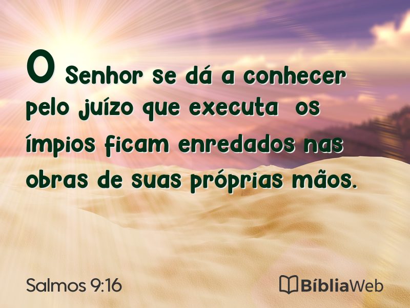 Salmos 9:16 em imagem para compartilhar