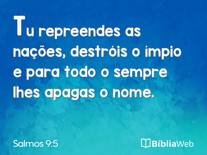 Salmos 9:5 em imagem para compartilhar