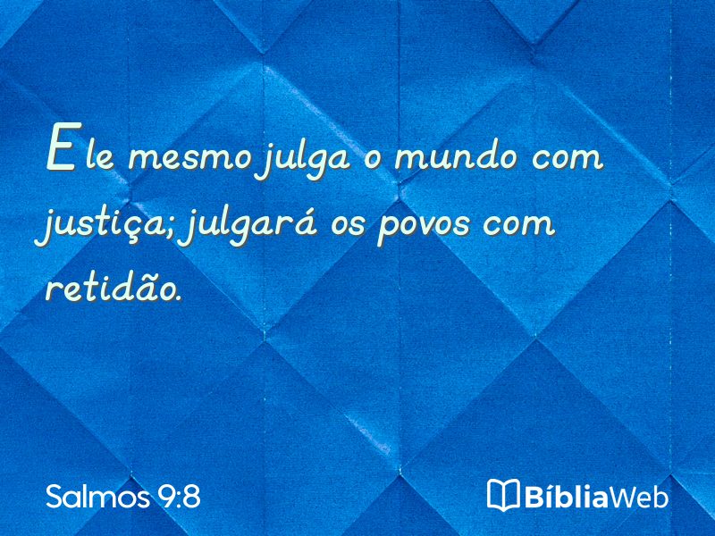 Salmos 9:8 em imagem para compartilhar