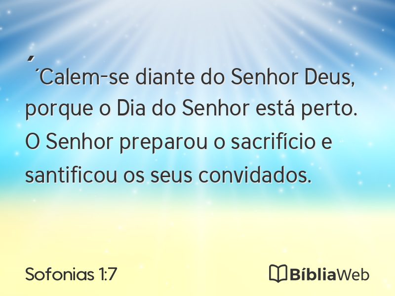 Sofonias 1:7 em imagem para compartilhar