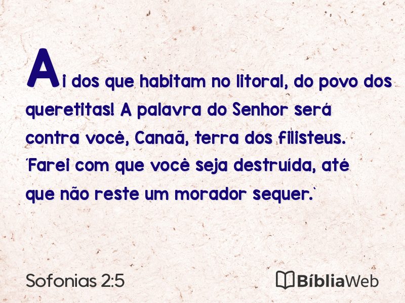 Sofonias 2:5 em imagem para compartilhar