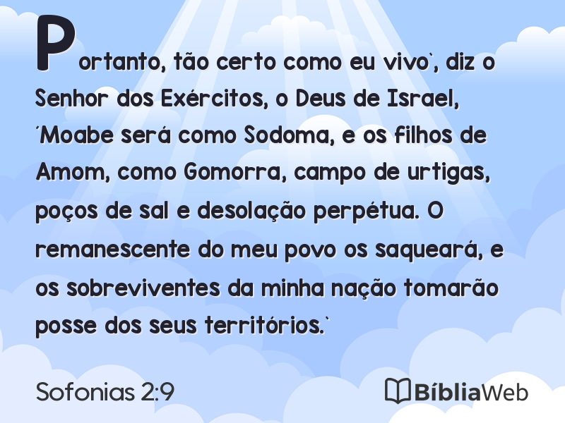 Sofonias 2:9 em imagem para compartilhar