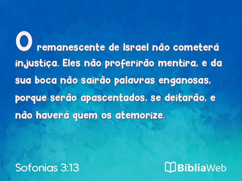Sofonias 3:13 em imagem para compartilhar