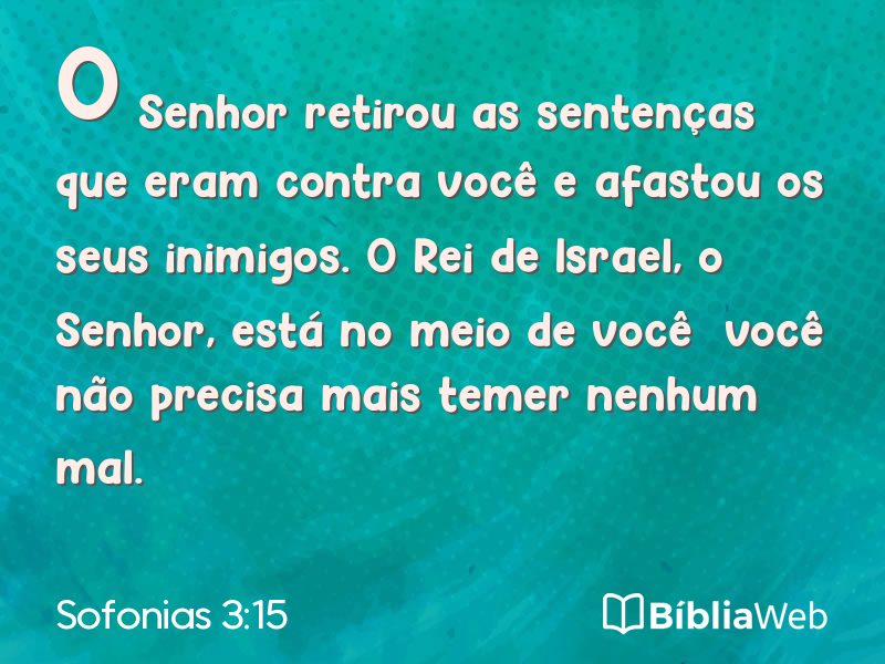 Sofonias 3:15 em imagem para compartilhar