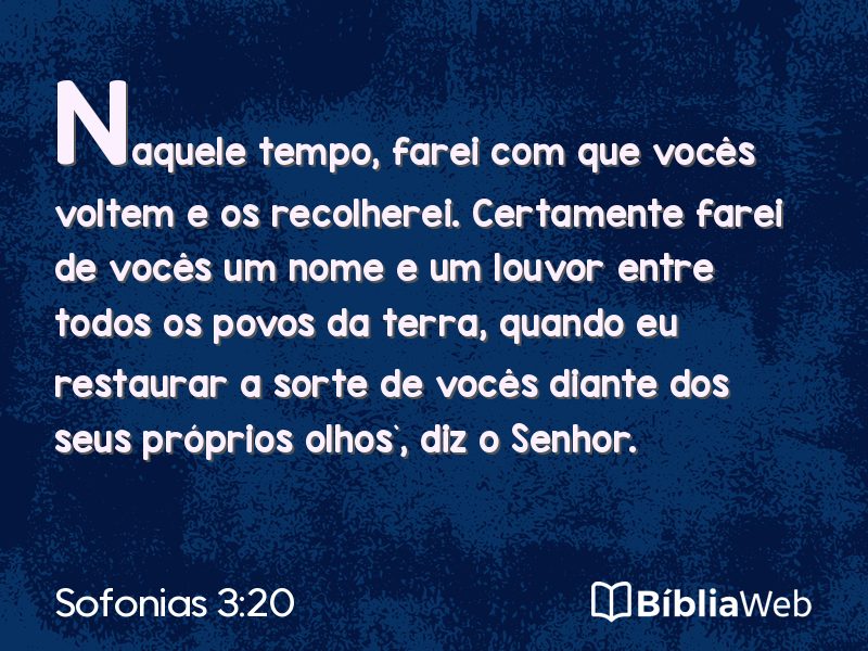 Sofonias 3:20 em imagem para compartilhar