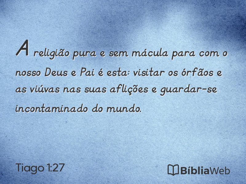 Tiago 1:27 em imagem para compartilhar