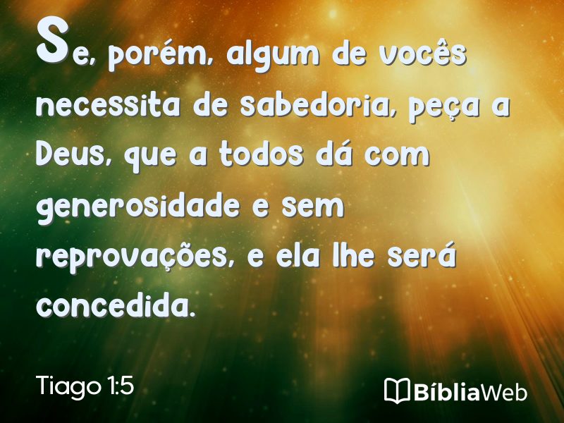 Tiago 1:5 em imagem para compartilhar