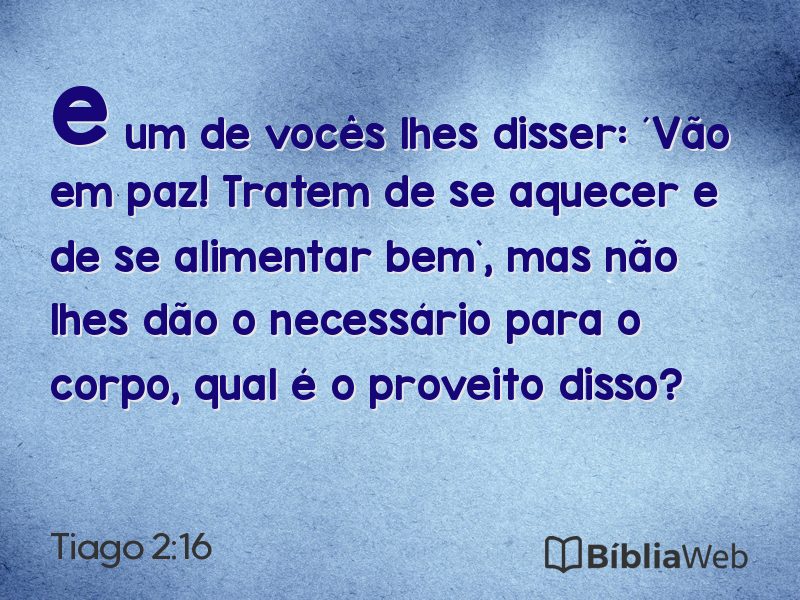 Tiago 2:16 em imagem para compartilhar