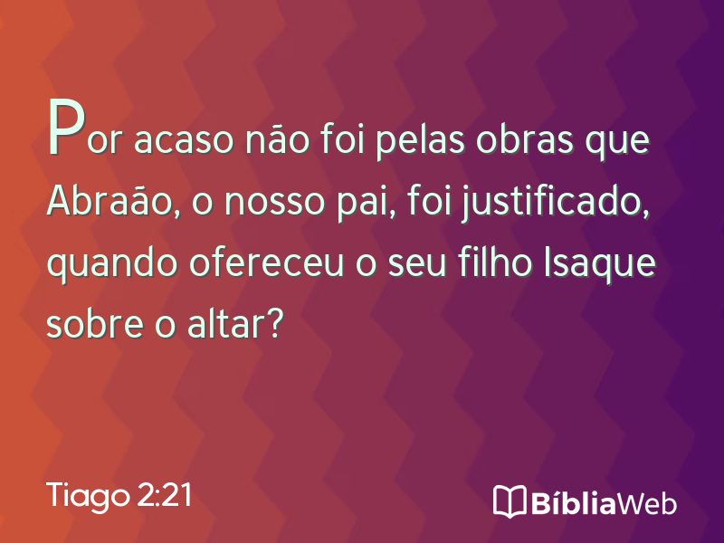 Tiago 2:21 em imagem para compartilhar