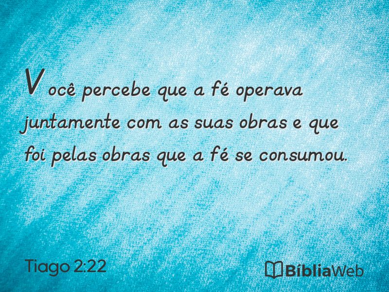 Tiago 2:22 em imagem para compartilhar