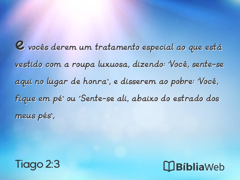 Tiago 2:3 em imagem para compartilhar