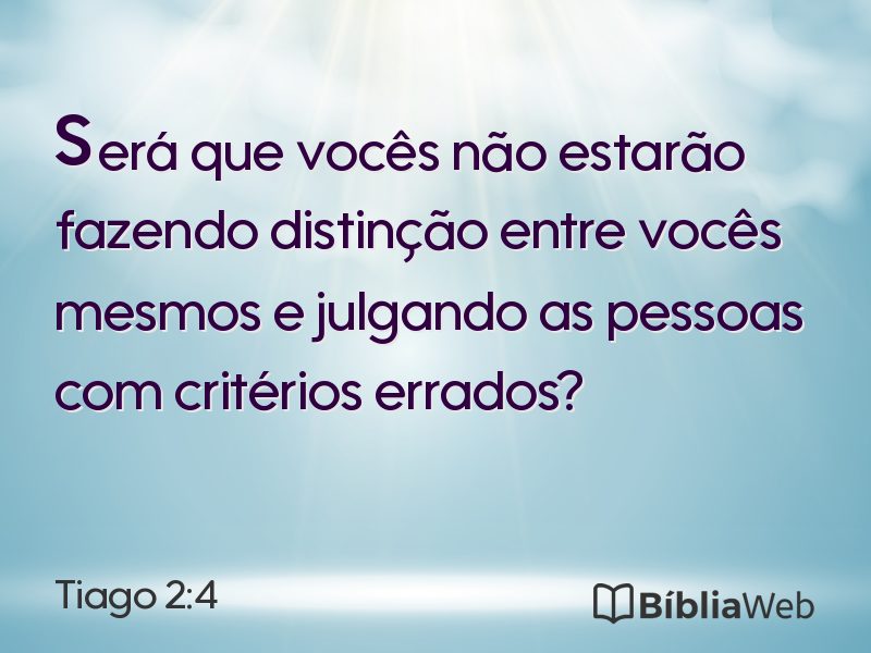 Tiago 2:4 em imagem para compartilhar