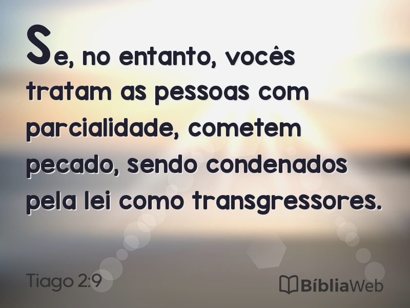 Tiago 2:9 em imagem para compartilhar
