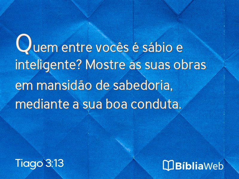 Tiago 3:13 em imagem para compartilhar