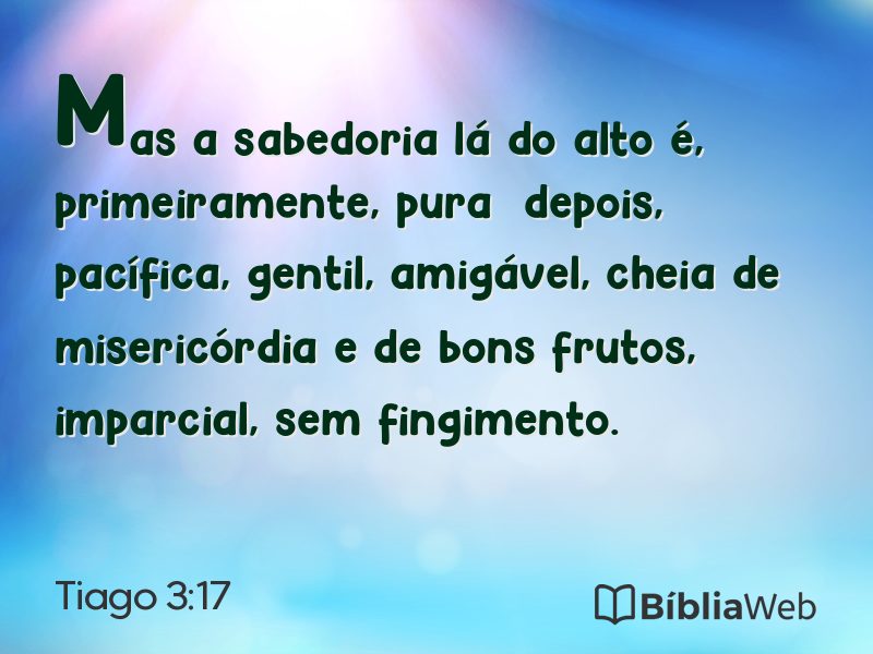Tiago 3:17 em imagem para compartilhar