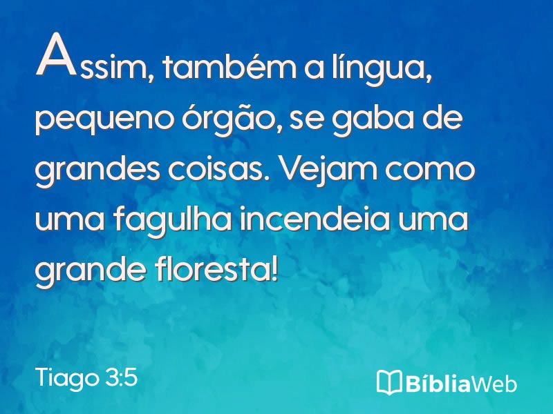 Tiago 3:5 em imagem para compartilhar
