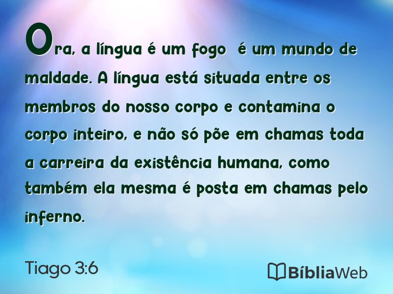Tiago 3:6 em imagem para compartilhar