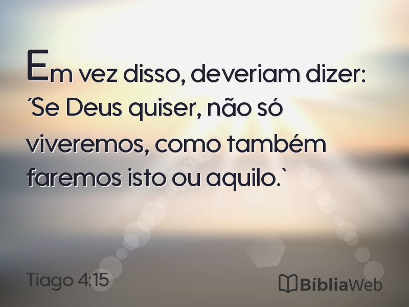 Tiago 4:15 em imagem para compartilhar