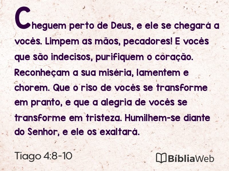 Tiago 4:8-10 em imagem para compartilhar