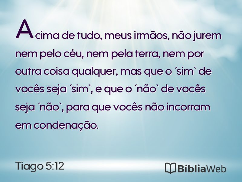 Tiago 5:12 em imagem para compartilhar