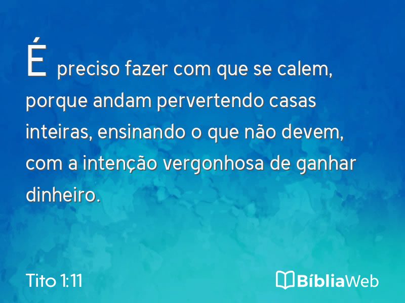 Tito 1:11 em imagem para compartilhar