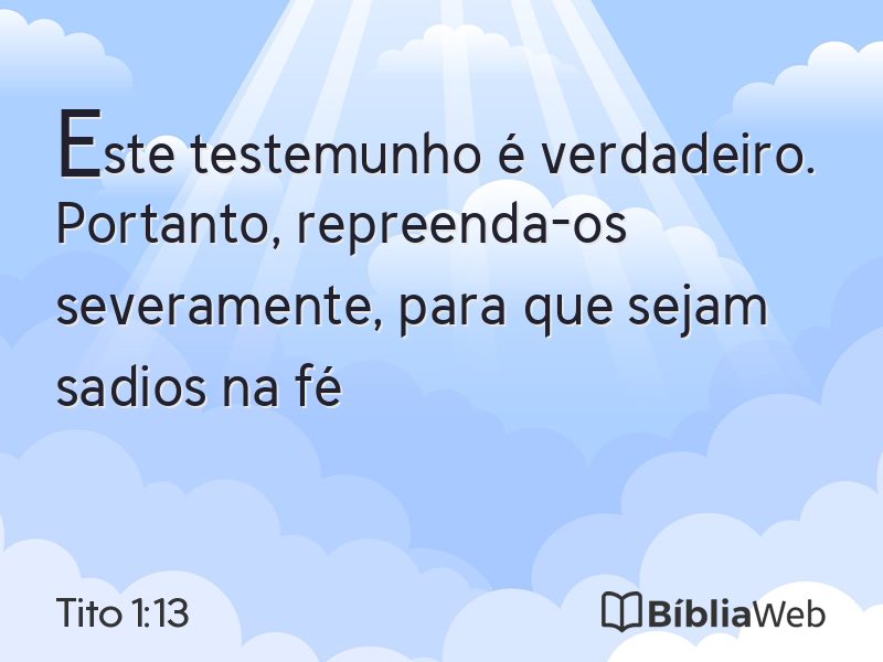 Tito 1:13 em imagem para compartilhar