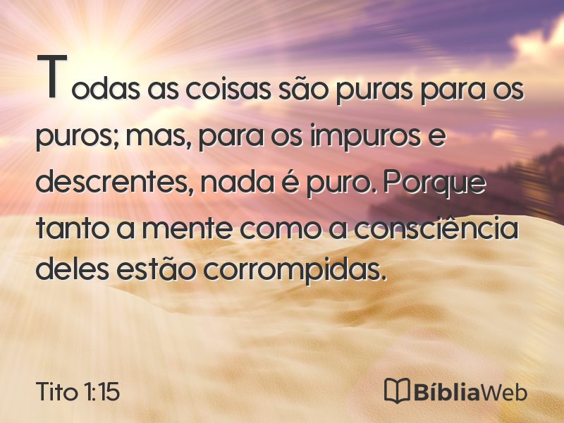 Tito 1:15 em imagem para compartilhar