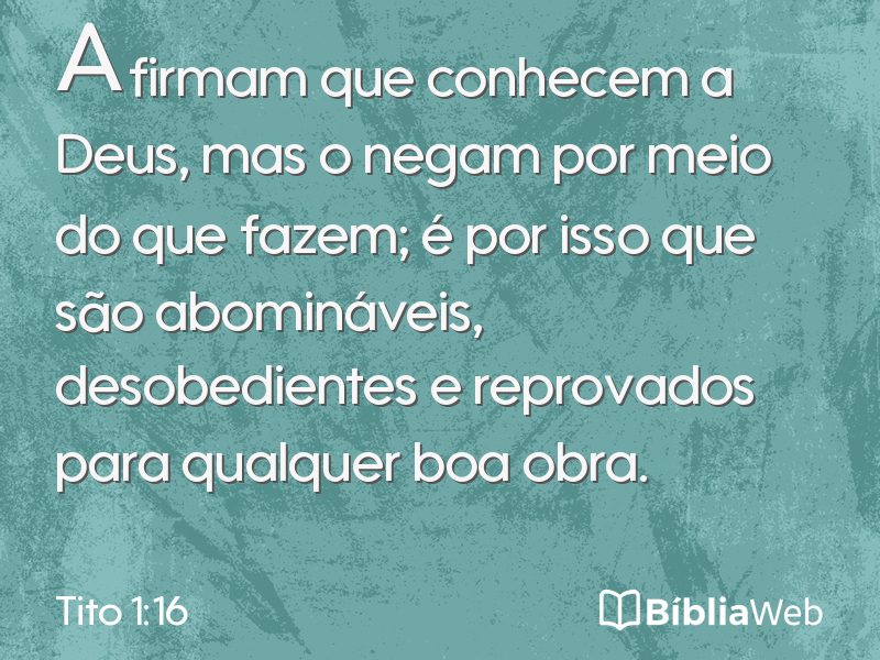 Tito 1:16 em imagem para compartilhar