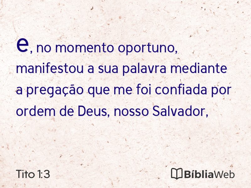 Tito 1:3 em imagem para compartilhar