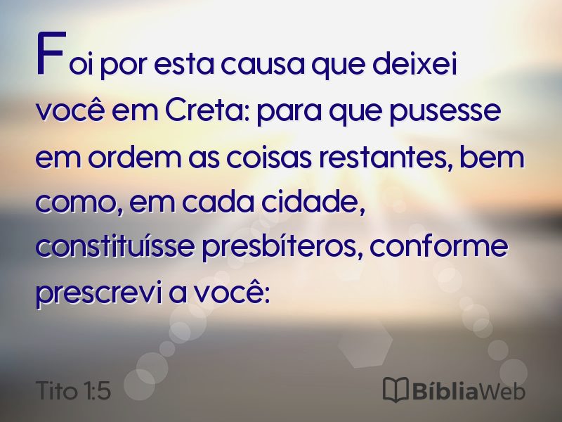 Tito 1:5 em imagem para compartilhar