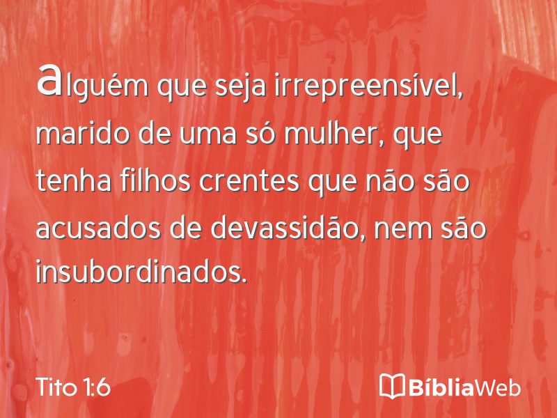 Tito 1:6 em imagem para compartilhar