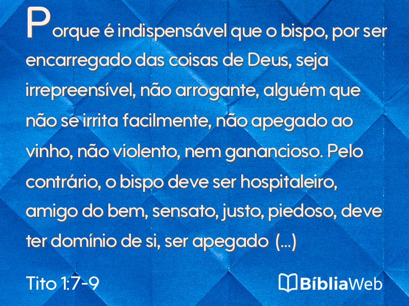 Tito 1:7-9 em imagem para compartilhar