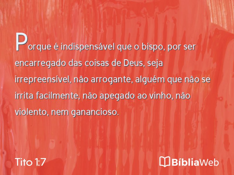 Tito 1:7 em imagem para compartilhar