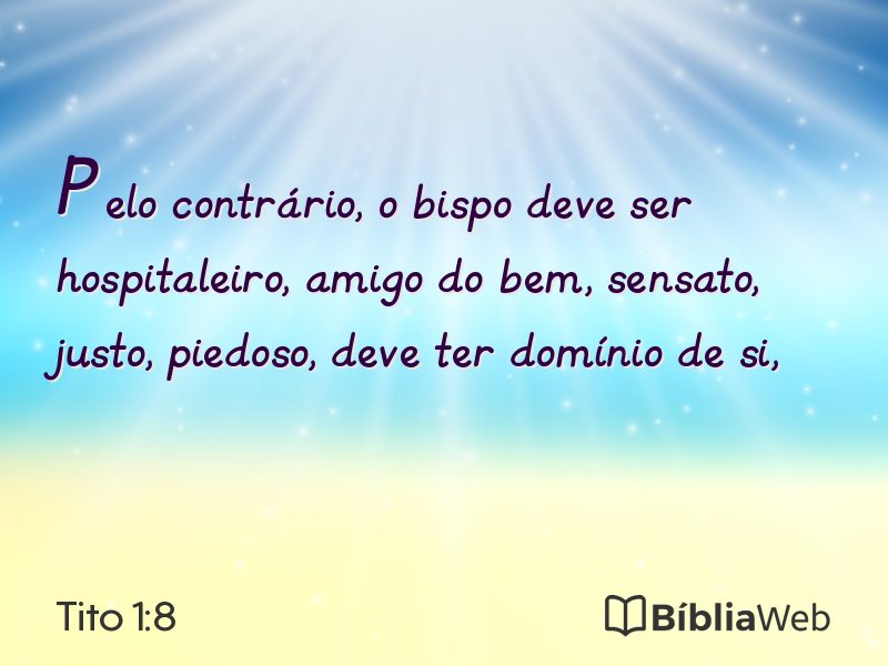 Tito 1:8 em imagem para compartilhar