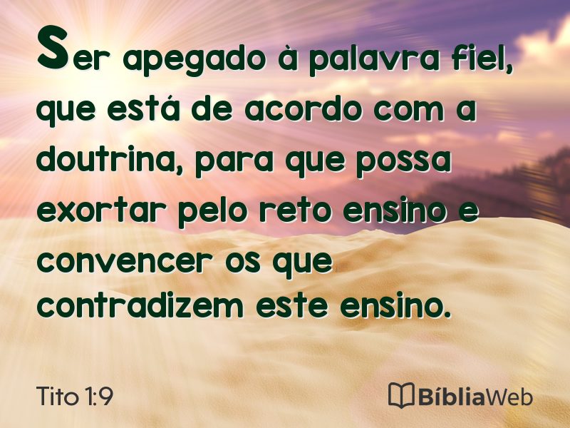 Tito 1:9 em imagem para compartilhar