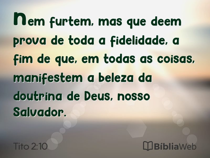 Tito 2:10 em imagem para compartilhar