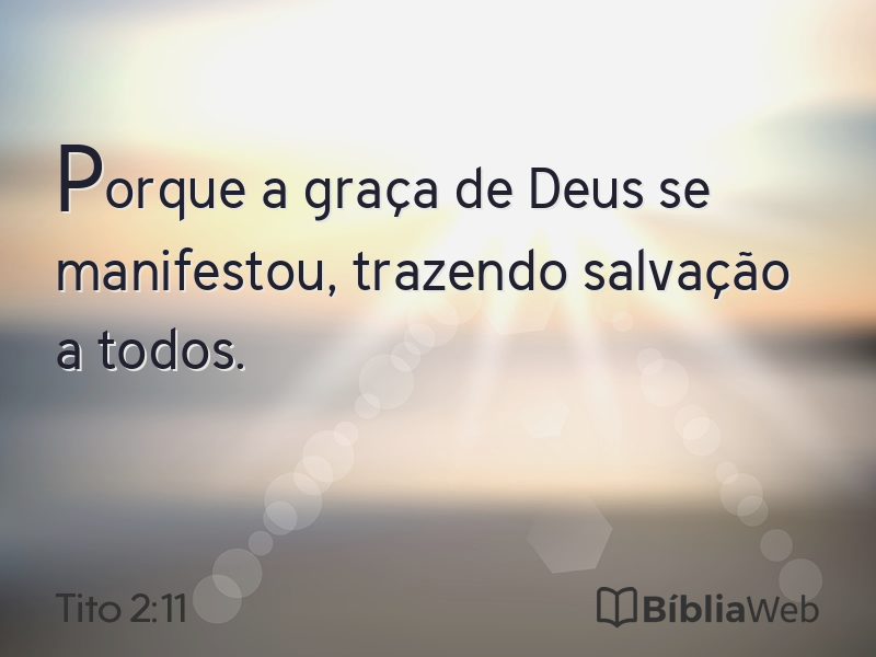 Tito 2:11 em imagem para compartilhar