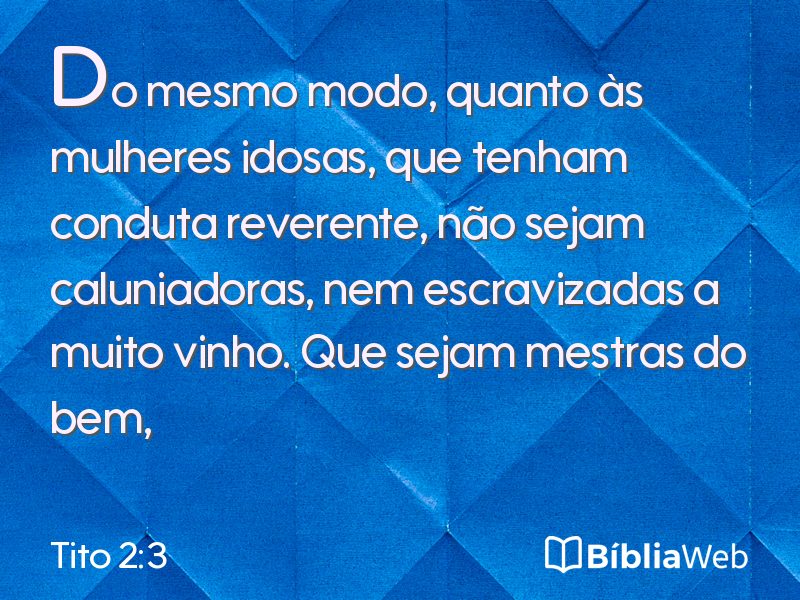 Tito 2:3 em imagem para compartilhar