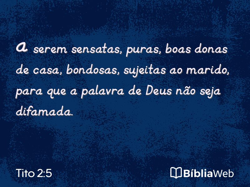 Tito 2:5 em imagem para compartilhar