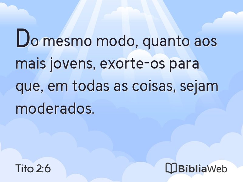Tito 2:6 em imagem para compartilhar