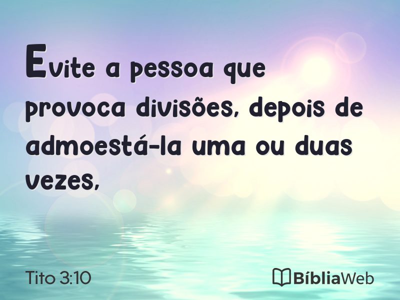 Tito 3:10 em imagem para compartilhar