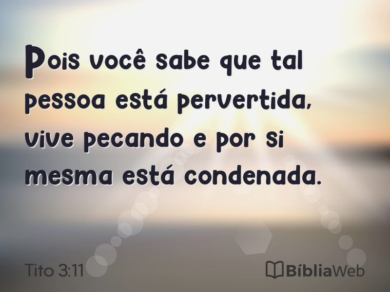 Tito 3:11 em imagem para compartilhar