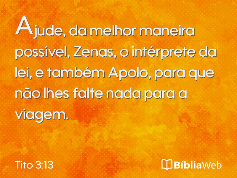 Tito 3:13 em imagem para compartilhar