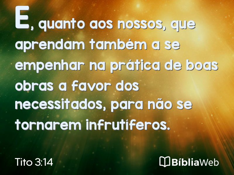Tito 3:14 em imagem para compartilhar