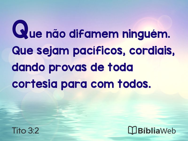 Tito 3:2 em imagem para compartilhar