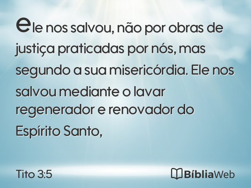 Tito 3:5 em imagem para compartilhar