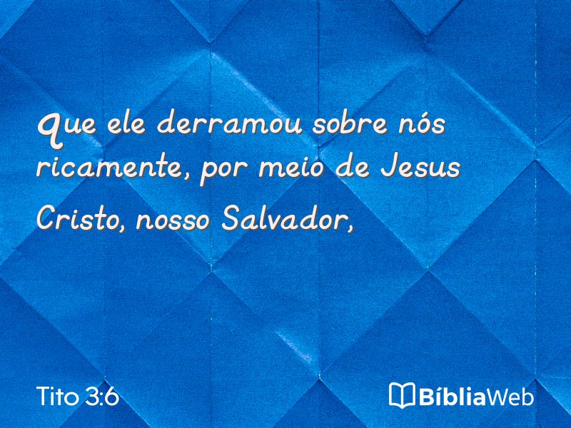 Tito 3:6 em imagem para compartilhar