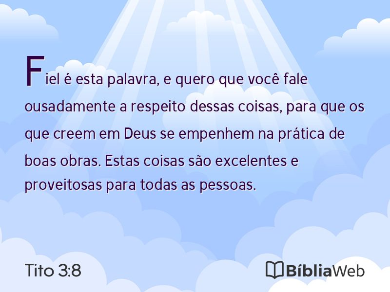 Tito 3:8 em imagem para compartilhar