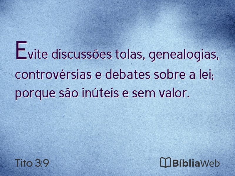 Tito 3:9 em imagem para compartilhar